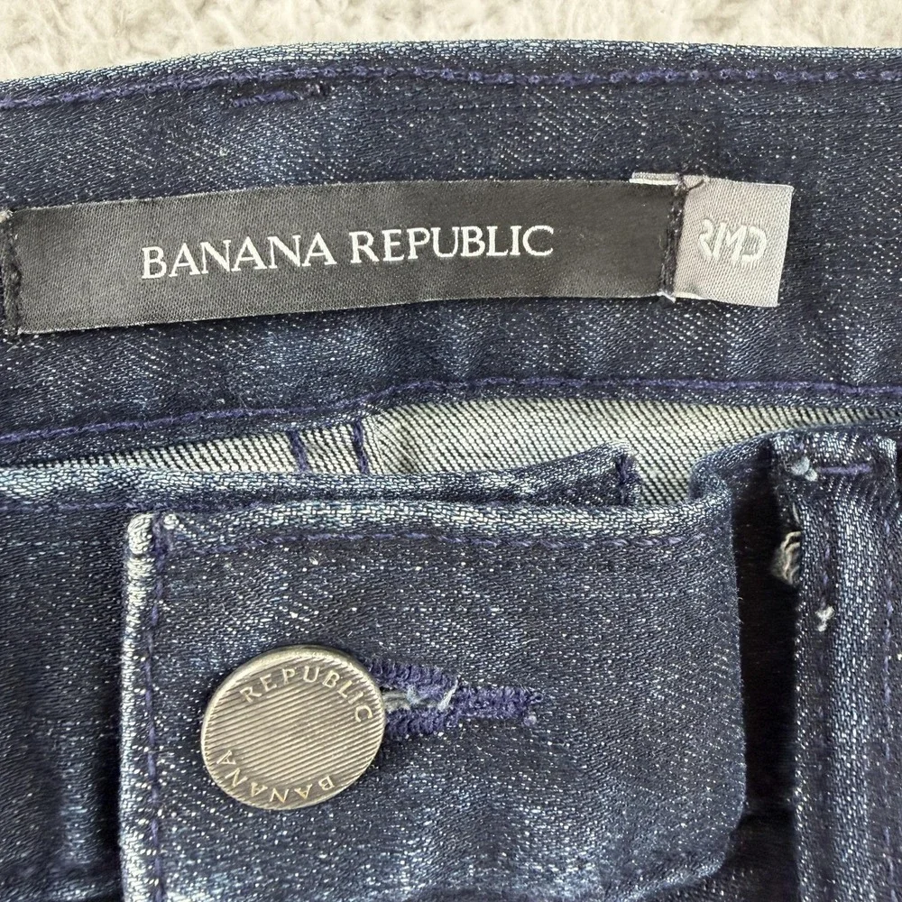 Banana Republic Rapid Movement Jeans Mens 32x32 Blue Slim Straight Stretch Denim